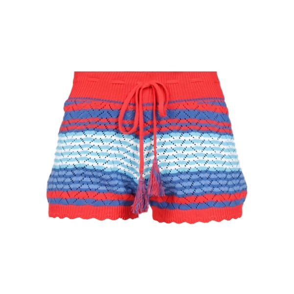 striped tassel-detail shorts