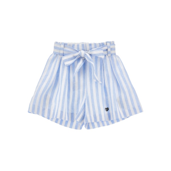 striped tie-fastening shorts