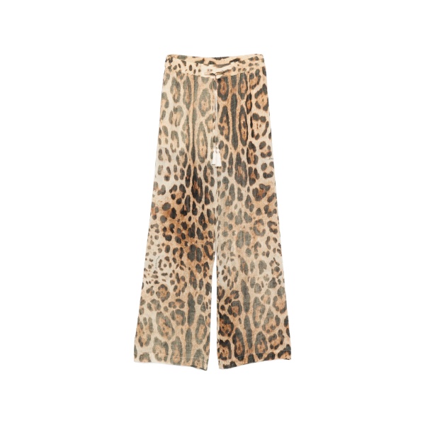 tassel leopard-print trousers