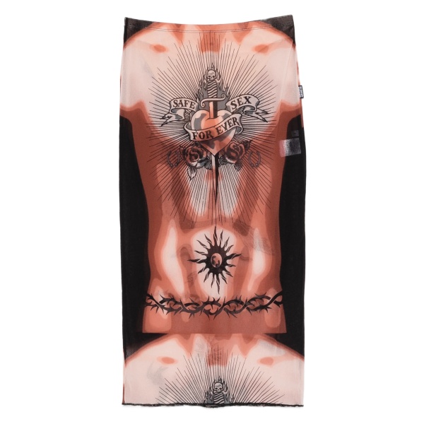 tattoo print knee skirt
