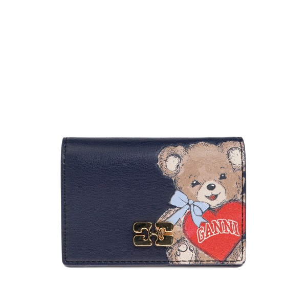 teddy appliqué-logo wallet