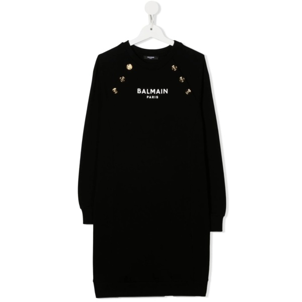 TEEN logo-print long-sleeve sweatshirt dress