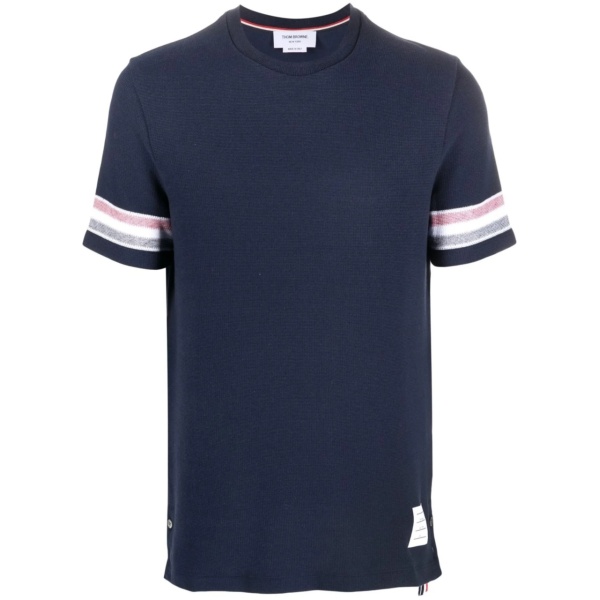 tri-colour striped knit T-shirt
