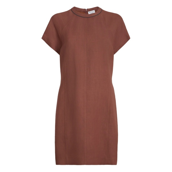 trim-detail midi dress