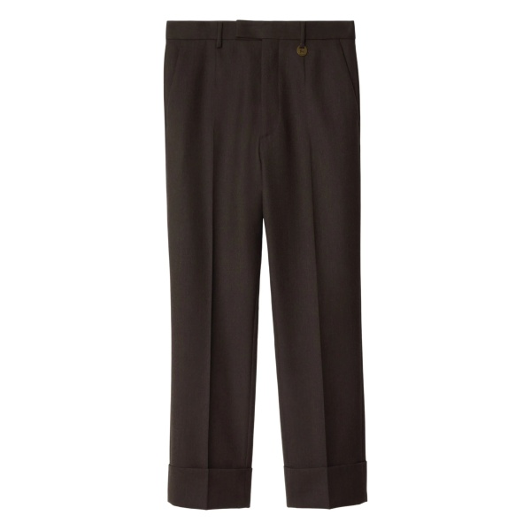 turn-up wool trousers