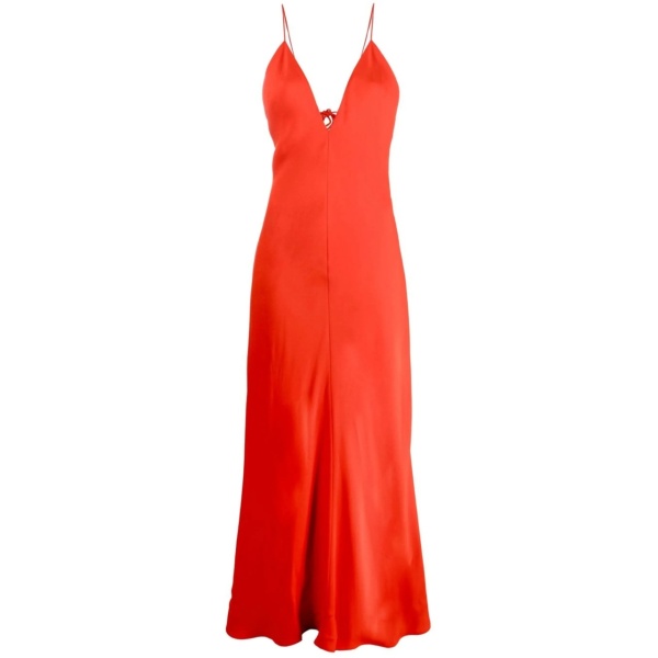 V-neck floor-length dress