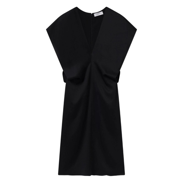 V-neck short-sleeve midi dress