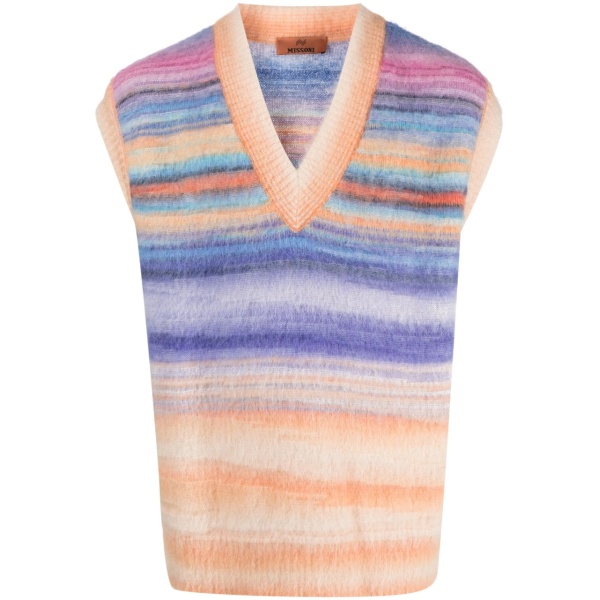 V-neck striped vest