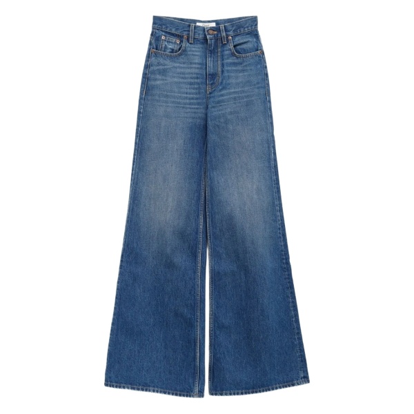 wide-leg denim jeans