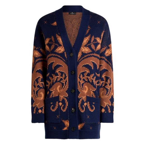 wool jacquard cardigan