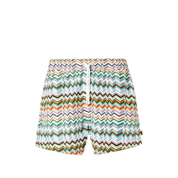 zigzag-pattern swim shorts