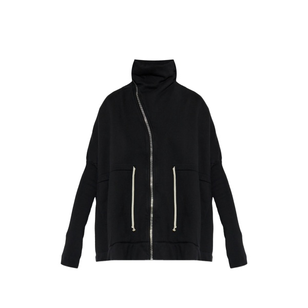 zip-up funnel-neck sweater