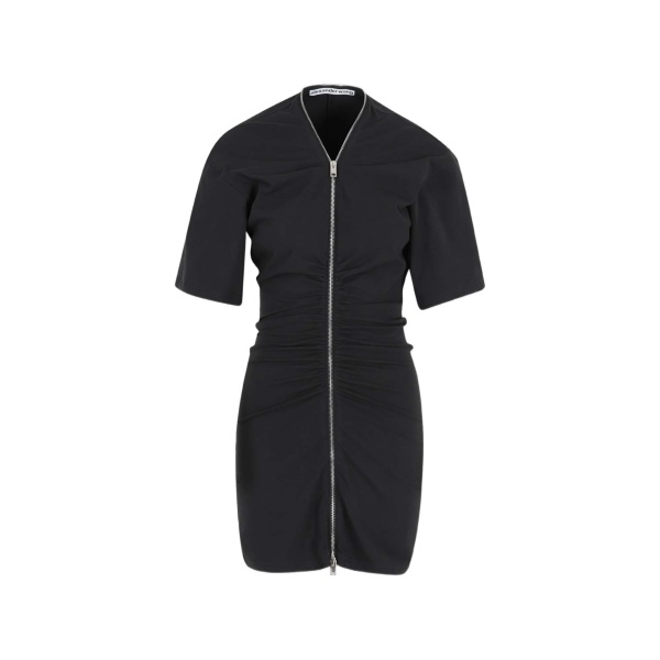 zip-up gathered dress