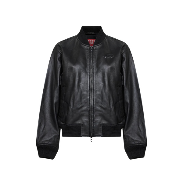 zip-up leather jacket