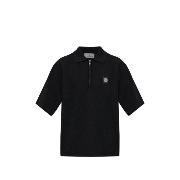 zip-up polo shirt
