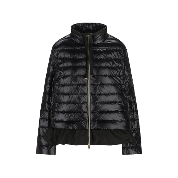 zip-up quilted puffer jacket
