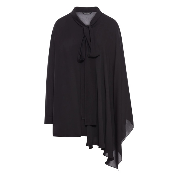 asymmetric neck-tie blouse