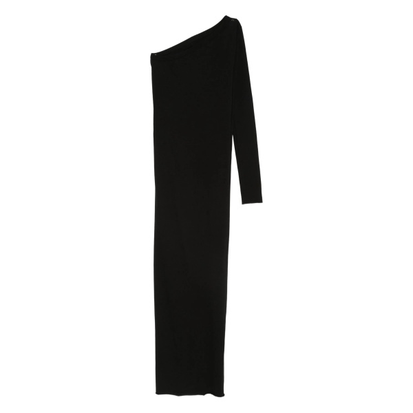 asymmetrical-neckline maxi dress