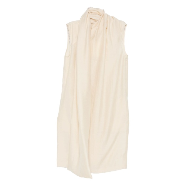 attached-scarf dress