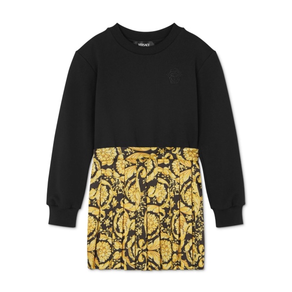 Barocco-print panelled dress