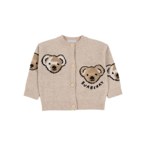 bear-embroidered cardigan