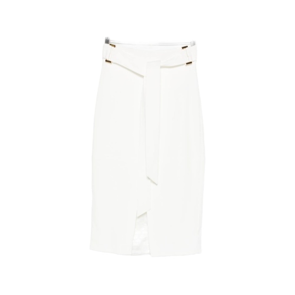 belt-detail midi skirt