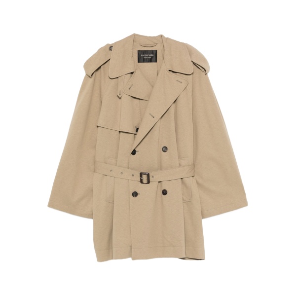 belted double-breasted trench coat