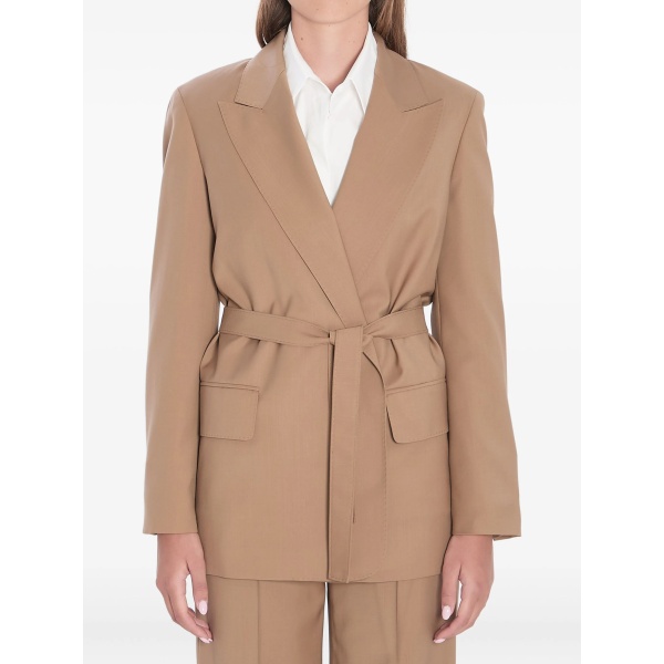 belted peak-lapel blazer