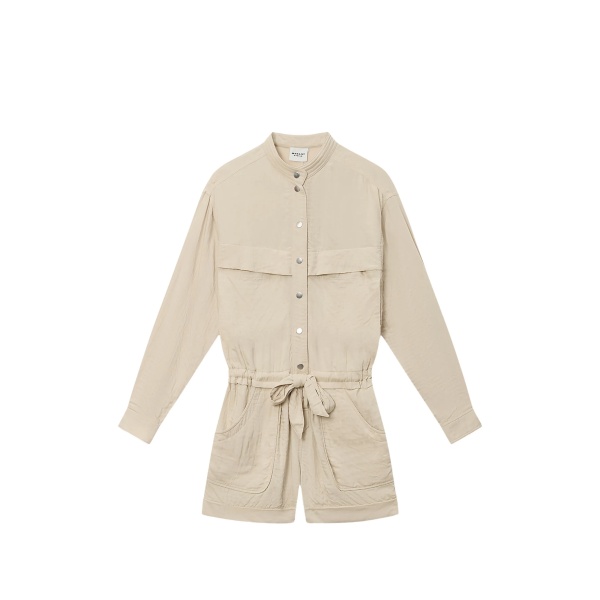 Betyna buttoned belted playsuit