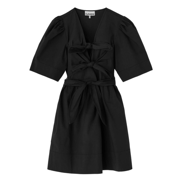 bow belted mini dress