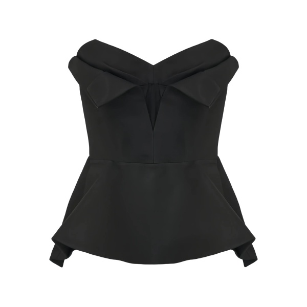 bow-detailed peplum top