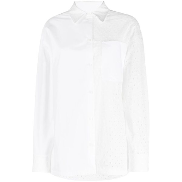 broderie anglaise-panelled shirt