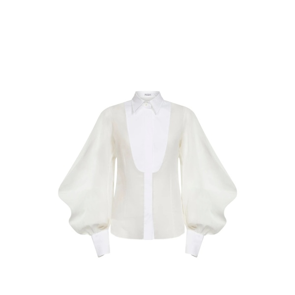 button bishop-sleeves shirt