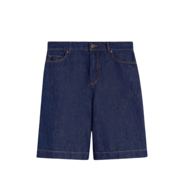 button denim shorts