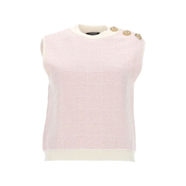 button-detail sleeveless vest