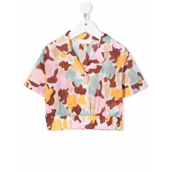 camouflage-print cropped shirt