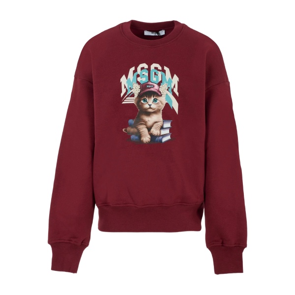 cat-print crew-neck sweatshirt