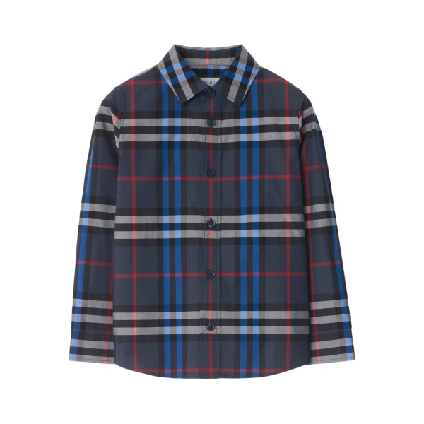 check-pattern cotton shirt