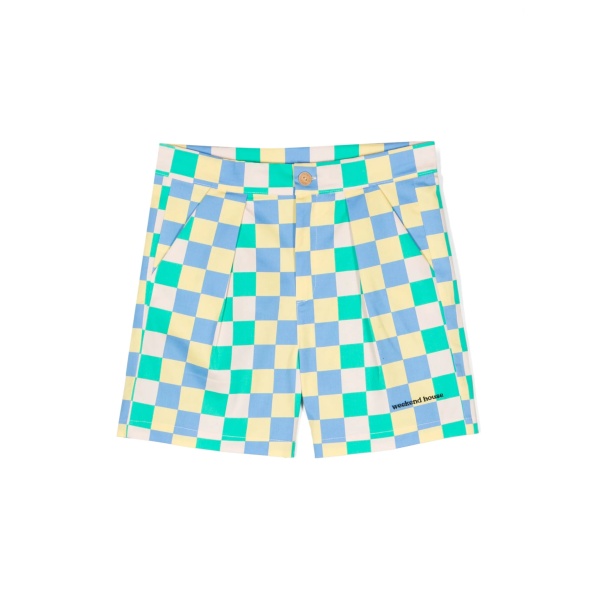 check-print organic-cotton shorts
