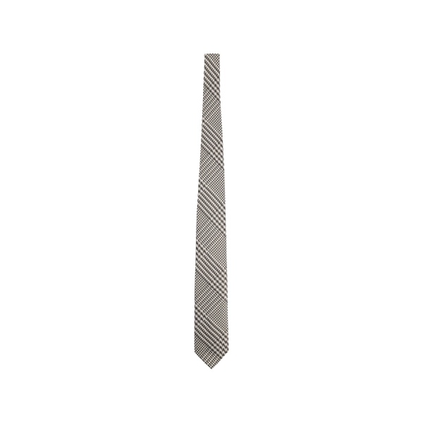 checked silk tie