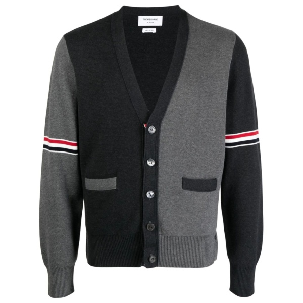 colour-block cotton cardigan
