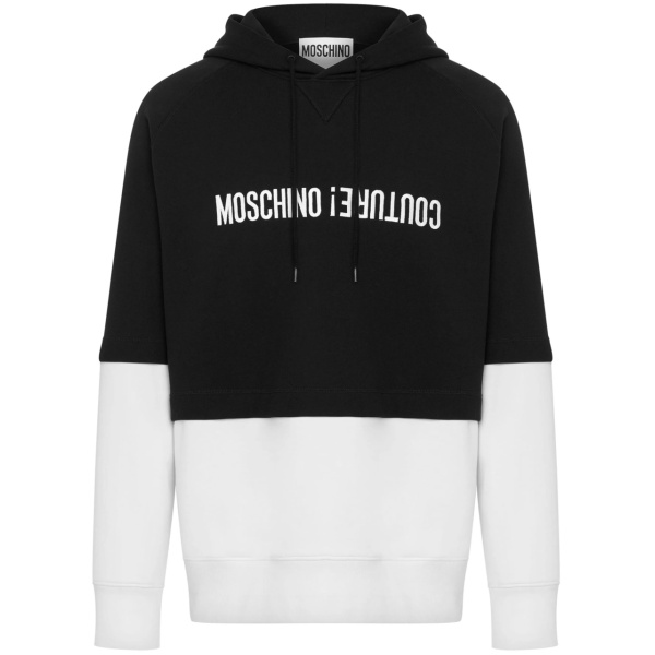 colour-block cotton hoodie