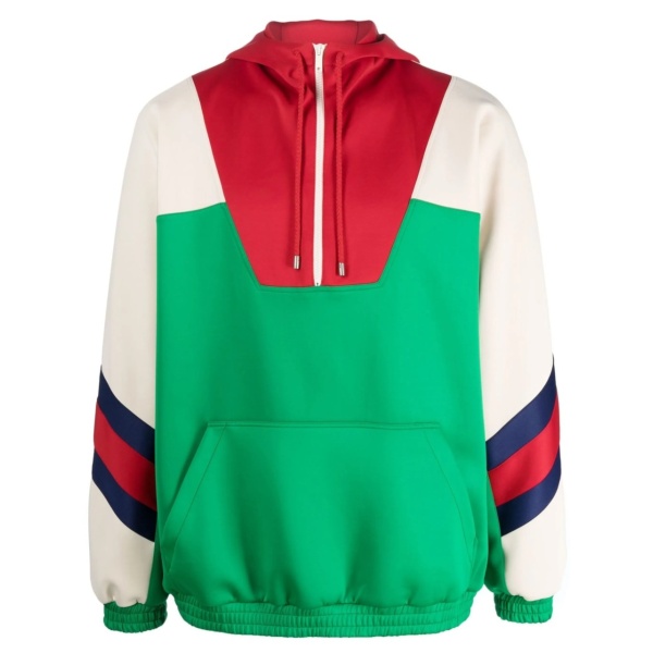 colour-block panel hoodie
