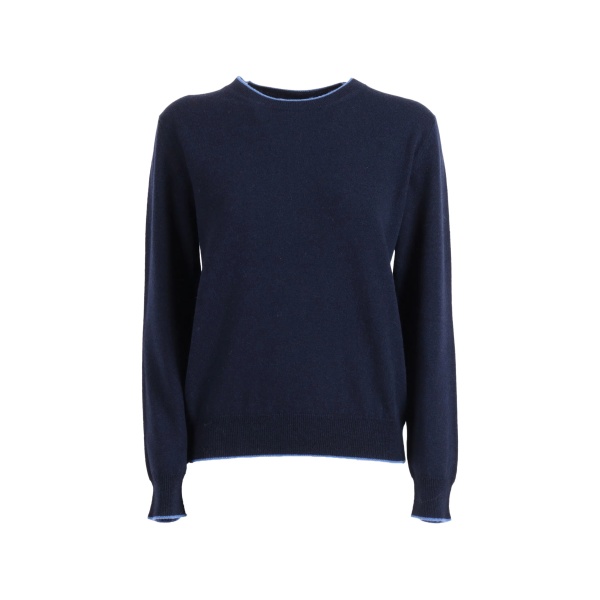 contrast-trim crew-neck sweater