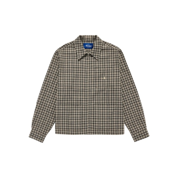 cotton-blend checked shirt