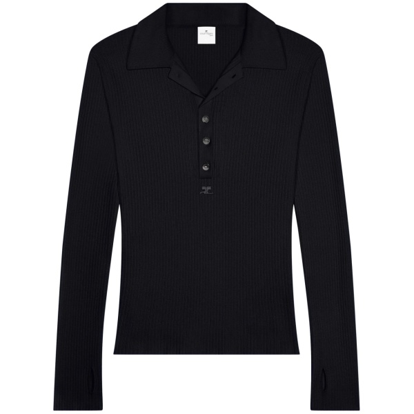 cotton-wool blend polo shirt