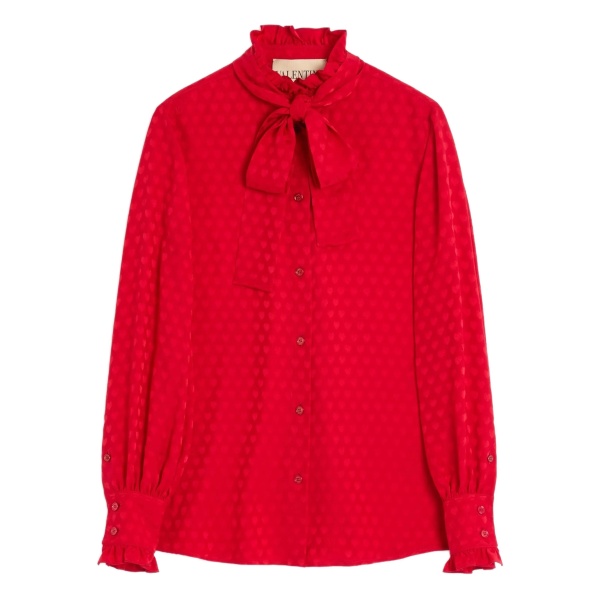 CREPE DE CHINE SHIRT WITH COUR DE COEUR PRINT