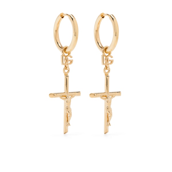cross-pendant earrings