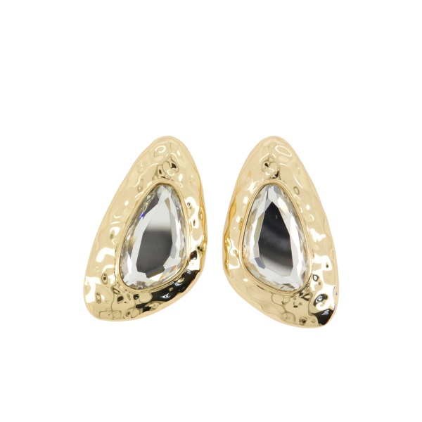 crystal-embellished hammered earrings
