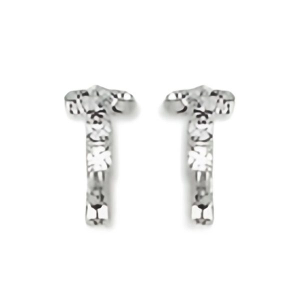 crystal-embellished huggie earrings
